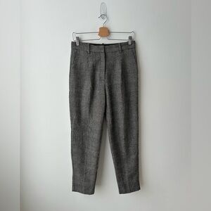 Frank and Oak Wool Plaid Grant Tapered pleated straight Pants
